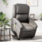 vidaXL Sillón reclinable de masaje elevable cuero auténtico gris vidaXL Sillón reclinable de masaje elevable cuero auténtico gris