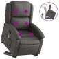 vidaXL Sillón reclinable de masaje elevable cuero auténtico gris vidaXL Sillón reclinable de masaje elevable cuero auténtico gris