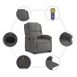 vidaXL Sillón reclinable de masaje elevable cuero auténtico gris vidaXL Sillón reclinable de masaje elevable cuero auténtico gris