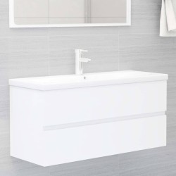 vidaXL Mueble con lavabo madera de ingeniería blanco