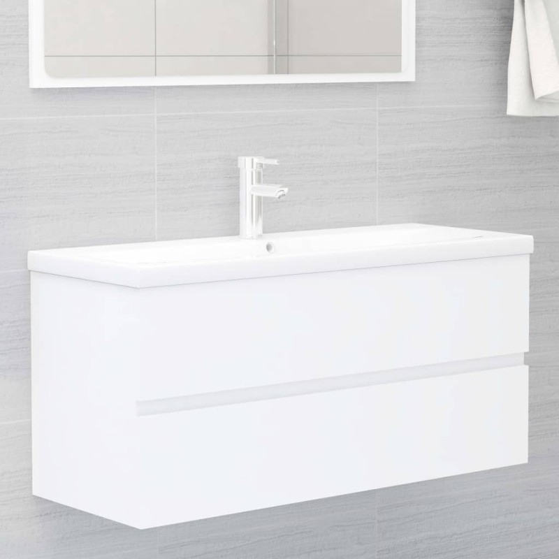 vidaXL Mueble con lavabo madera de ingeniería blanco vidaXL Mueble con lavabo madera de ingeniería blanco