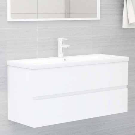 vidaXL Mueble con lavabo madera de ingeniería blanco