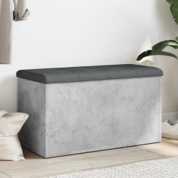 vidaXL Banco con almacenaje madera ingeniería gris hormigón 82x42x45cm