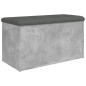 vidaXL Banco con almacenaje madera ingeniería gris hormigón 82x42x45cm vidaXL Banco con almacenaje madera ingeniería gris hormigón 82x42x45cm
