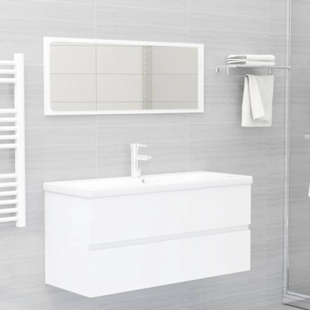 vidaXL Mueble con lavabo madera de ingeniería blanco