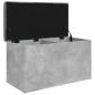 vidaXL Banco con almacenaje madera ingeniería gris hormigón 82x42x45cm vidaXL Banco con almacenaje madera ingeniería gris hormigón 82x42x45cm