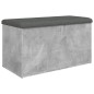 vidaXL Banco con almacenaje madera ingeniería gris hormigón 82x42x45cm vidaXL Banco con almacenaje madera ingeniería gris hormigón 82x42x45cm