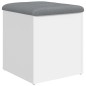 vidaXL Banco con almacenaje madera de ingeniería blanco 42x42x45 cm vidaXL Banco con almacenaje madera de ingeniería blanco 42x42x45 cm