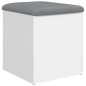 vidaXL Banco con almacenaje madera de ingeniería blanco 42x42x45 cm vidaXL Banco con almacenaje madera de ingeniería blanco 42x42x45 cm