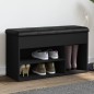 vidaXL Banco zapatero madera de ingeniería negro 82x32x45,5 cm