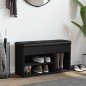 vidaXL Banco zapatero madera de ingeniería negro 82x32x45,5 cm