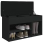 vidaXL Banco zapatero madera de ingeniería negro 82x32x45,5 cm