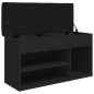 vidaXL Banco zapatero madera de ingeniería negro 82x32x45,5 cm