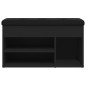vidaXL Banco zapatero madera de ingeniería negro 82x32x45,5 cm