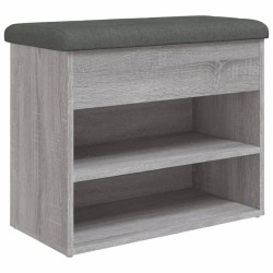 vidaXL Banco zapatero madera de ingeniería gris Sonoma 62x32x50 cm