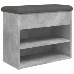 vidaXL Banco zapatero madera de ingeniería gris hormigón 62x32x50 cm