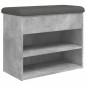 vidaXL Banco zapatero madera de ingeniería gris hormigón 62x32x50 cm
