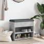 vidaXL Banco zapatero madera de ingeniería gris hormigón 62x32x50 cm