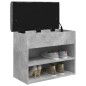 vidaXL Banco zapatero madera de ingeniería gris hormigón 62x32x50 cm