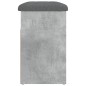 vidaXL Banco zapatero madera de ingeniería gris hormigón 62x32x50 cm