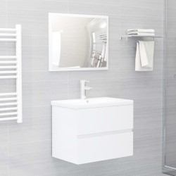 vidaXL Juego de muebles de baño madera de ingeniería blanco brillo