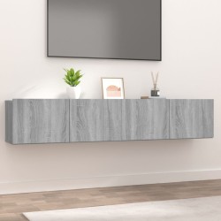 vidaXL Muebles TV 2 uds madera contrachapada gris Sonoma 80x30x30 cm