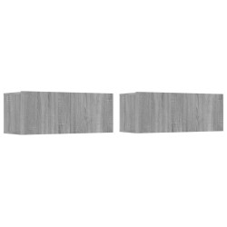 vidaXL Muebles TV 2 uds madera contrachapada gris Sonoma 80x30x30 cm