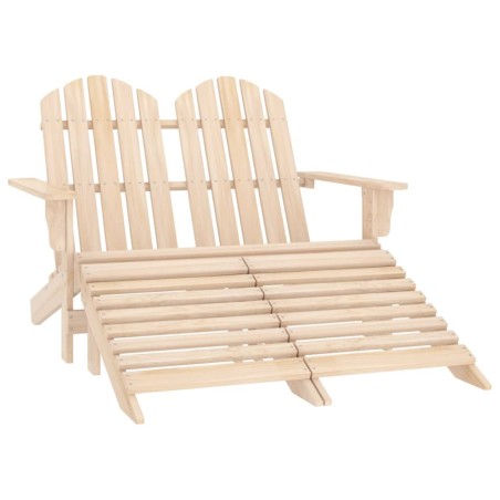 vidaXL Otomana Adirondack de jardín 2 plazas madera de abeto