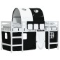 vidaXL Cama alta niños con túnel madera pino blanco negro 90x190 cm vidaXL Cama alta niños con túnel madera pino blanco negro 90x190 cm