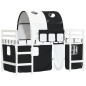 vidaXL Cama alta niños con túnel madera pino blanco negro 90x190 cm vidaXL Cama alta niños con túnel madera pino blanco negro 90x190 cm