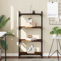 vidaXL Librería 4 estantes madera ingeniería roble ahumado 60x30x120cm