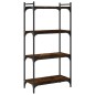 vidaXL Librería 4 estantes madera ingeniería roble ahumado 60x30x120cm vidaXL Librería 4 estantes madera ingeniería roble ahumado 60x30x120cm