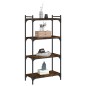 vidaXL Librería 4 estantes madera ingeniería roble ahumado 60x30x120cm vidaXL Librería 4 estantes madera ingeniería roble ahumado 60x30x120cm