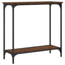 vidaXL Mesa consola madera de ingeniería roble marrón 75x30,5x75 cm