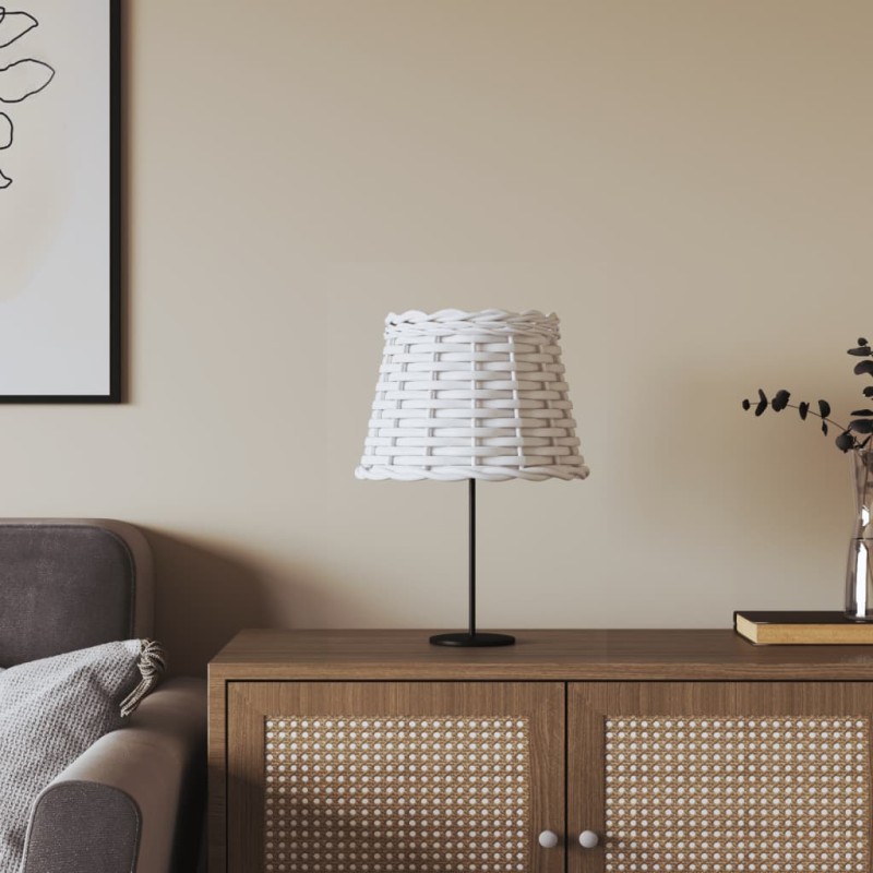 vidaXL Pantalla para lámpara mimbre blanco Ø20x15 cm vidaXL Pantalla para lámpara mimbre blanco Ø20x15 cm