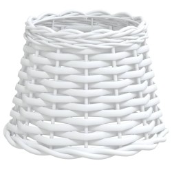 vidaXL Pantalla para lámpara mimbre blanco Ø20x15 cm