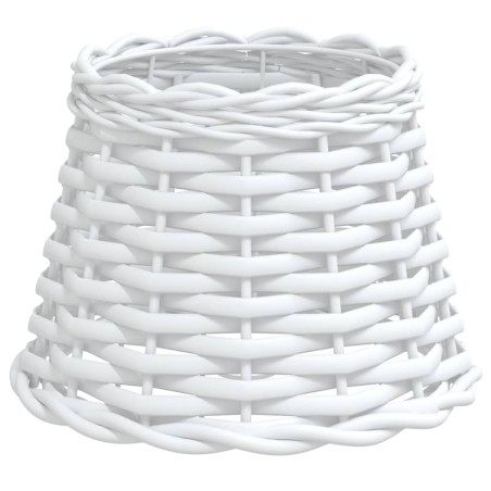 vidaXL Pantalla para lámpara mimbre blanco Ø20x15 cm
