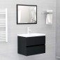 vidaXL Juego de muebles de baño madera de ingeniería negro
