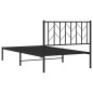 vidaXL Estructura de cama con cabecero metal negro 100x200 cm vidaXL Estructura de cama con cabecero metal negro 100x200 cm