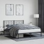 vidaXL Estructura de cama con cabecero metal negro 150x200 cm
