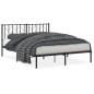 vidaXL Estructura de cama con cabecero metal negro 150x200 cm