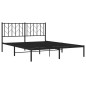 vidaXL Estructura de cama con cabecero metal negro 150x200 cm