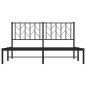 vidaXL Estructura de cama con cabecero metal negro 150x200 cm