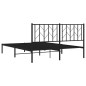 vidaXL Estructura de cama con cabecero metal negro 150x200 cm