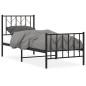 vidaXL Estructura de cama con cabecero y estribo metal negro 75x190 cm