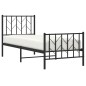 vidaXL Estructura de cama con cabecero y estribo metal negro 75x190 cm