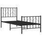 vidaXL Estructura de cama con cabecero y estribo metal negro 75x190 cm