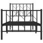 vidaXL Estructura de cama con cabecero y estribo metal negro 75x190 cm