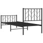 vidaXL Estructura de cama con cabecero y estribo metal negro 75x190 cm