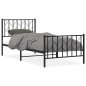 vidaXL Estructura de cama con cabecero y estribo metal negro 90x190 cm vidaXL Estructura de cama con cabecero y estribo metal negro 90x190 cm